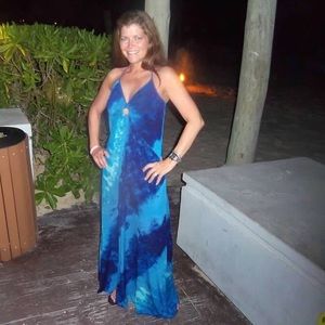 White House Black Market Tie Dye Halter Maxi Dress